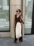 Bonnyshow  Summer Fashion Cardigan Robes Solid V-Neck Single Breasted Sleeveless Dresses Casual Loose Commuter Street Dress Women