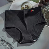 Bonnyshow Cotton Panties For Women's Underwear Plus Size Solid Color Briefs High Waist Seamless Underpants Female Lingerie