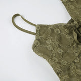 Bonnyshow  Lace Patchwork Lace-up Irregular Camisole Retro Casual Fold Basic Sexy 90s Streetwear Clothings Y2k Summer Outfits