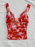 Bonnyshow  Women's V Neck Cami Tops Sleeveless Spaghetti Strap Floral Print Camisole Beach Sexy Short Vest Summer 2025