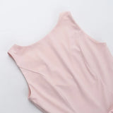 Bonnyshow  Elegant Sleeveless Bow Pleated Mini Dress For Women Spring 2025 Featuring Hip Hugging Slim Fit Backless Party Vestidos