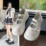 Bonnyshow  Black Super High Heels Mary Jane Shoes Women 2025Goth Chunky Platform Pumps Woman Plus Size Ankle Buckle Party Lolita Shoes