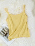 Bonnyshow  Summer Sparkly Sequin Camisole Top For Women Sexy Slightly Transparent Knit Vest Sleeveless Vacation Lady Tank Tops K31