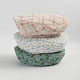 Bonnyshow Korean Plaid Beret for Women Spring Autumn Cotton Painter Hat Vintage French Lady Girls Octagonal Caps