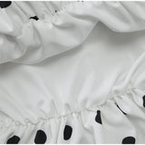 Bonnyshow  Sexy Polka Dot Halter Bubble Mini Dress Women Fashion Backless Lace Up Slim Puffy Dresses Lady Summer Chic Street Party Vestidos