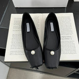Bonnyshow  Fashion String Bead Ladies Flats With Shoes Spring Summer Female Slip On Footwear Shallow Women Ballet Flats Dance Shoes
