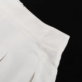 Bonnyshow  Fashion Pleated Skirt Suit Women's Halter Sleeveless Top Backless High Waist Maxi Skirt Hot Girl Sexy Club Party Outfits