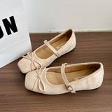 Bonnyshow  New Spring Butterfly-knot Women Ballet Shoes Fashion Outdoor Dress Shoes Female Street Style Soft Sole Flats Shoes