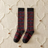 Bonnyshow Plaid Long Socks Stocking Women Stockings Harajuku Retro Vintage JK School Girls Cotton Knee Socks Women Stockings College Style