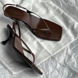 Bonnyshow  Clip Toe Women Heeled Sandals Square Toe Mid Heels Elegant Shoes Summer 2025 New Fashion Pumps Designer Dress Sandalias De Mujer