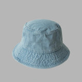 Bonnyshow Retro Denim Bucket Hat for Women Solid Color Foldable Fisherman Cap Summer Outdoor Wide Brim Panama Sun Hats Gorras