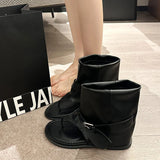 Bonnyshow  Women's Shoes Clip Toe Cool Women's Boots 2025 Summer New Flip Flops Travel Flat Heel Roman Boots Sandals