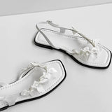 Bonnyshow  Bow Flats Women Clip Toe Sandals Brand Designer Shoes Woman Fashion Slides Summer New Elegant Casual Flip Flops Zapatos Mujer