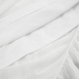 Bonnyshow  White Rufle Halter Long Dress Women 3D floral V-Neck Backless Beach Vacation Dresses Semi-translucent Summer Outfit New