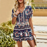 Bonnyshow New Fashion Boho Jumpsuit Shorts Women's Bohemian Clothes Female Playsuits Free Shipping