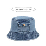 Bonnyshow Korean Denim Bucket Hat for Women Vintage Solid Color Fisherman Cap Summer Outdoor Travel Girls Panama Sun Hats