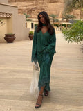 Bonnyshow  Tassel Striped Women's Long Dress Sexy Scarf Collar One Shoulder Full Sleeve Irregular Robes Summer Lady Party Evening Dresses