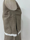 Bonnyshow  Coffee Linen Skirt Set Sleeveless Top Vest Short Skirts Summer New Fashion High End Casual Commuting Two Piece Set Women Outfits