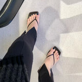 Bonnyshow  Clip Toe Women Heeled Sandals Square Toe Mid Heels Elegant Shoes Summer 2025 New Fashion Pumps Designer Dress Sandalias De Mujer