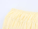 Bonnyshow  New 2025 Elastic High Waist Embroidered Shorts Women Yellow Holiday Casual Summer pantalones cortos