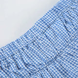Bonnyshow  Sweet Girls Plaid Bow Cake Skirts Shorts Summer New Chic Beach Style Casual Low Waist Slimming Mini Shorts for Women