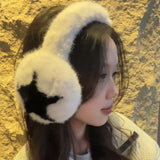 Bonnyshow Star Fluffy Ear Muffs Women Outdoor Cold Proof Ear Cover Warm Winter Headphones Earplugs Cold Protection Winter Accessoriess