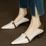 Bonnyshow  New Women Heels Loafers Footwear Elegant Slingback Pointed Slip on Party Lady Pumps Shoes Fashion Comefortable Zapatos De Mujer