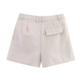 Bonnyshow  Versatile Loose High Waisted Casual Shorts Women 2025 Summer pantalones cortos