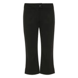 Bonnyshow  Women Casual Slit Middle Pants Black Fashion High Street Basic Capri Pants Summer Y2K Slim Fit Trousers Minimalist