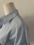 Bonnyshow  Loose Casual Blouse Stripe Shirts Mini Skirt 2 Pieces Sets Women Suit Spring Summer High Waist Short Skirt Set