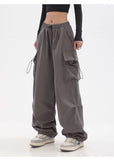 Bonnyshow Cargo Pants Women Baggy Trousers 2023 Fall Streetwear Oversized Pants Vintage Casual Elastic Waist Loose Sweatpants Women