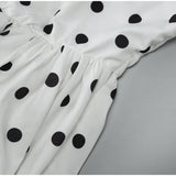 Bonnyshow  Sexy Polka Dot Halter Bubble Mini Dress Women Fashion Backless Lace Up Slim Puffy Dresses Lady Summer Chic Street Party Vestidos