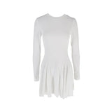 Bonnyshow Women's A-Line Dresses Autumn New Fashion Streetwear Long Sleeves O-Neck Casual Slim Dress Sexy Club Party Female Knitted Dress