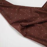 Bonnyshow  Brown Polka Dot Halter Crop Top Swinging Collar Sleeveless Backless Lace-up Tank Top Sexy High Street Fashion Vest