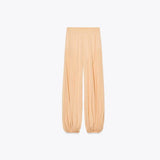 Bonnyshow  Summer Women's Flower Printed Long Pants Fashion Loose Pleated Female Wide Leg Trousers Casual New Chic Lady Pants Street