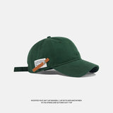 Bonnyshow Retro Baseball Cap for Women Men Hip Hop Letter Leather Label Snapback Hat Summer Solid Color Cotton Casual Couple Peaked Hats