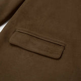 Bonnyshow  Women's Vintage Solid Suede Jacket Coat Turndown Collar Single Breasted Long Sleeve Outerwear Autumn Streetwear Fashion Jackets