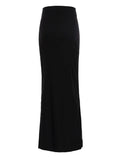 Bonnyshow Fashion For Women Black Long Skirts High Waist Slim Seamless Elegant Ladies Gown Casual Summer New Female Maxi Skirts