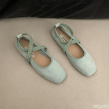 Bonnyshow  Ladies Ballet Shallow Flat Shoes Women's Retro Mary Jane Shoes Luxury soft sole shoe Women cross strap Flats Zapatos Mujer 2025