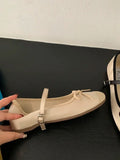 Bonnyshow  Women Flat Shoes Fashion Round Toe Shallow Slip On Ladies Soft Ladies Mary Jane Ballerinas Flat Heel Casual Ballet Sho