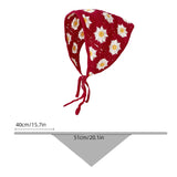 Bonnyshow Korean Ins Knitted Triangular Hair Scarf Women Sweet Flower Headscarf Crochet Handmade Headwrap Hair Accessories