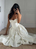 Bonnyshow  Sweet Women Dress Elegant Style Y2K Sexy Cleavage Chest Wrap Backless Loose Ruffles Gown Girl Prom Trend Long Bodycon