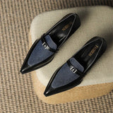 Bonnyshow  New Summer Style Fashionable Comfortable Wear-resistant Belt Buckle Thick Heel Medium Pointed Matching Women's Single Shoes