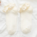Bonnyshow White Lolita Japanese Frilly Ruffle Socks Women Socks Solid White Black Meshes Lace Girls Sweet Harajuku Kawaii Cute Short Socks