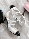 Bonnyshow  New Spring Autumn Elegant Side Space High-heeled Lolita Shoes Fashion Sweet and Cute Pointed Toe Fashion High Heels Pumps
