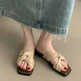 Bonnyshow  New Summer Women Sandals Fashion Simple Versatile Women Shoes Elegant Classic Retro Flats Breathable Daily Buckle Strap Sandals