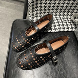Bonnyshow  New Casual Fashionable Women's Summer Hollow Ladies Shoes Closed Toe Sandals Soft and Comfortable Ballet Flat Shoes