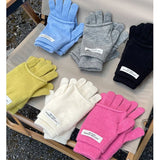 Bonnyshow Korean Women Cashmere Gloves Solid Label Dual-purpose Detachable Knitted Vest Gloves Fingerless Gloves Girl Y2k Accessories