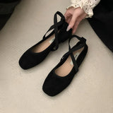 Bonnyshow  Ladies Ballet Shallow Flat Shoes Women's Retro Mary Jane Shoes Luxury soft sole shoe Women cross strap Flats Zapatos Mujer 2025