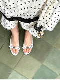 Bonnyshow  New Summer Thin Low Heels Slippers Women Fashion Butterfly-knot Open Toe Sandals Female Slides Shoes
